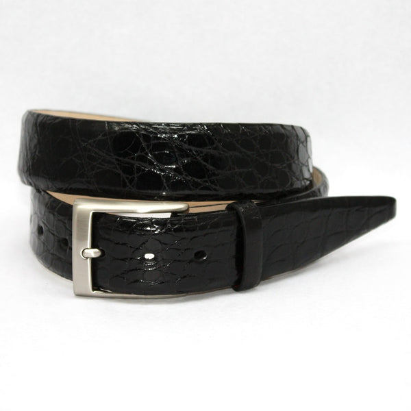 Torino Leather Black Glazed South American Caiman Belt