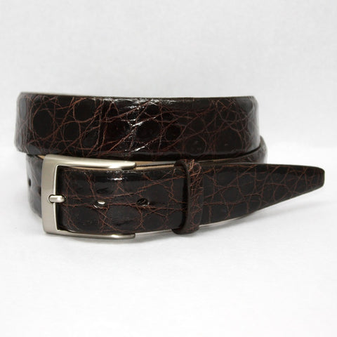 Torino Leather Brown Glazed South American Caiman Belt