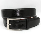 Torino Leather Black Lizard Belt