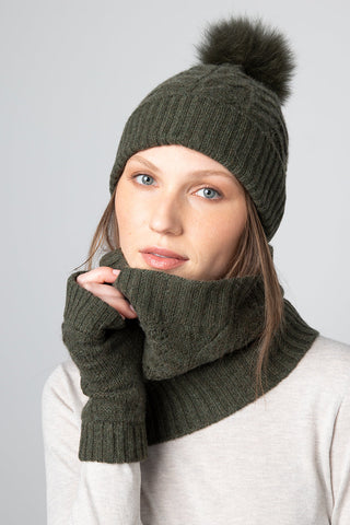 Kinross Cashmere Luxe Cable Neckwarmer - LFAC2-300