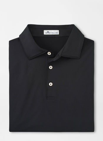 Peter Millar Solid Performance Jersey Polo in Black