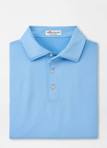 Peter Millar Solid Performance Jersey Polo in Cottage Blue