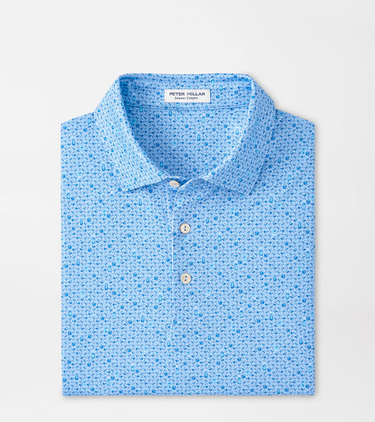 Peter Millar Whiskey Sour Performance Jersey Polo in Cottage Blue