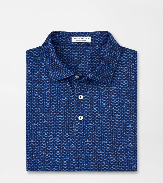 Peter Millar Whiskey Sour Performance Jersey Polo in Sport Navy