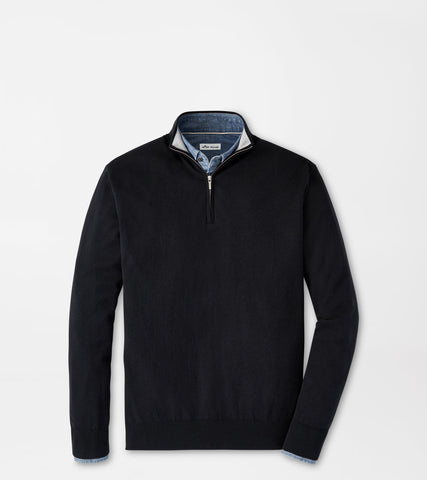 Peter Millar Whitaker Quarter-Zip Sweater in Black